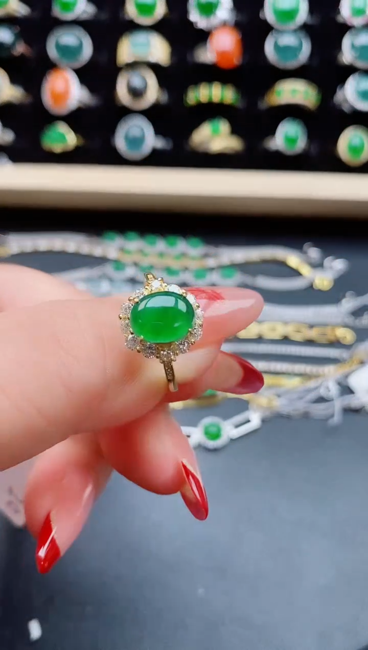 【闪购商品】翡翠戒指银S925镶嵌5085050