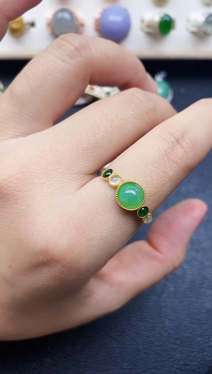 【闪购商品】翡翠戒指银S925镶嵌11111