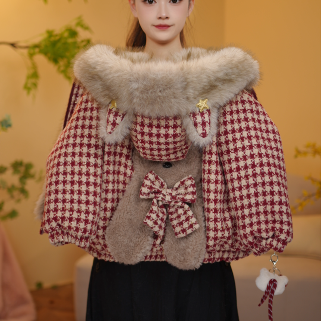 女童冬季2025新款韩版连帽加厚加绒外套DWT25279
