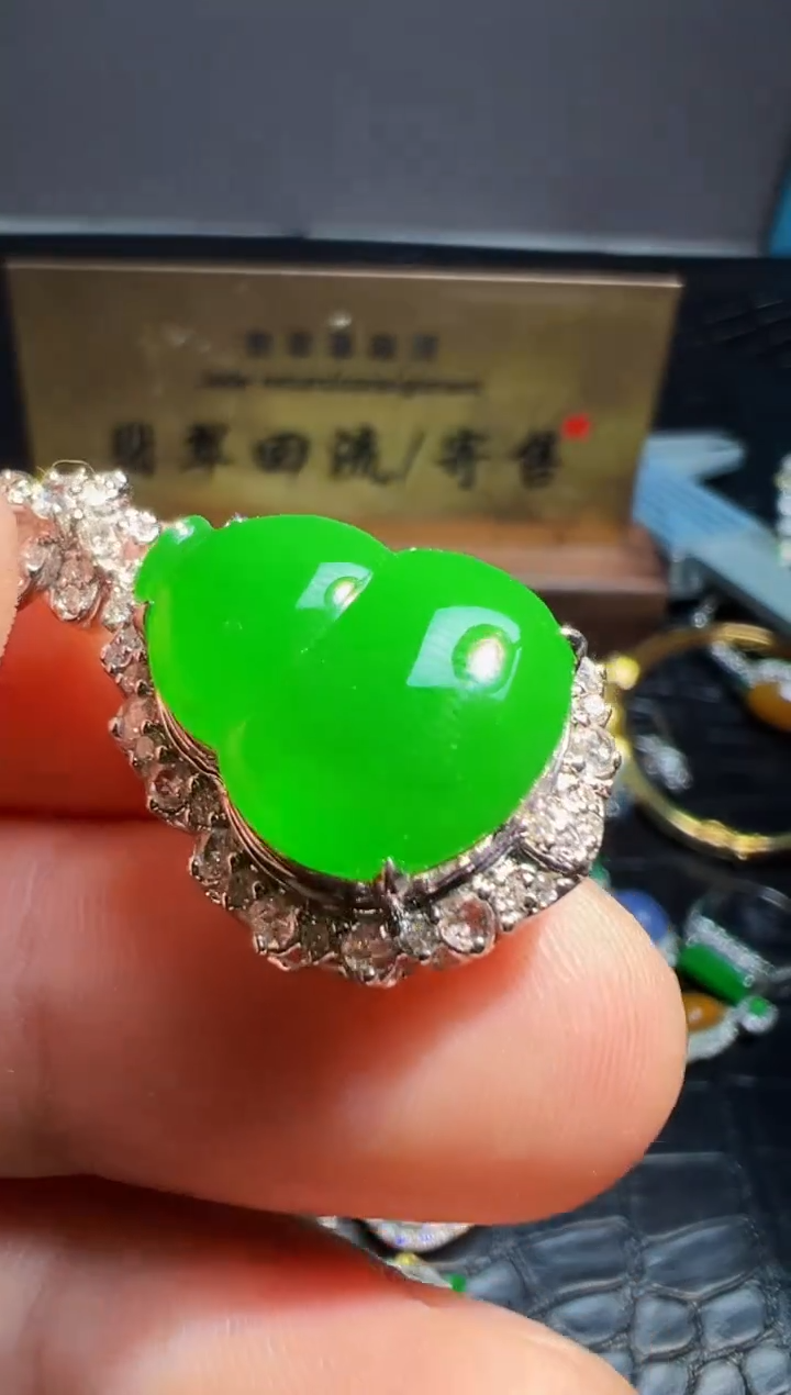 【闪购商品】翡翠颈饰18K金镶嵌翡翠回流