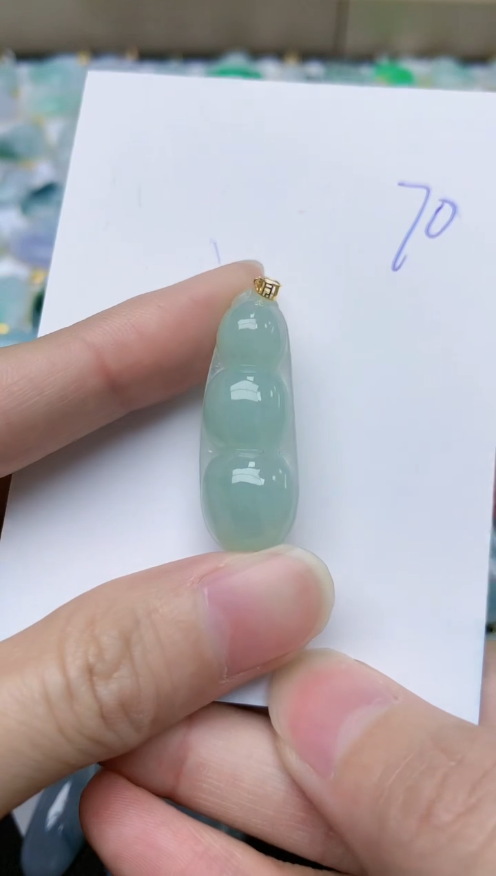 【闪购商品】翡翠颈饰18K金镶嵌天然缅甸A货翡翠