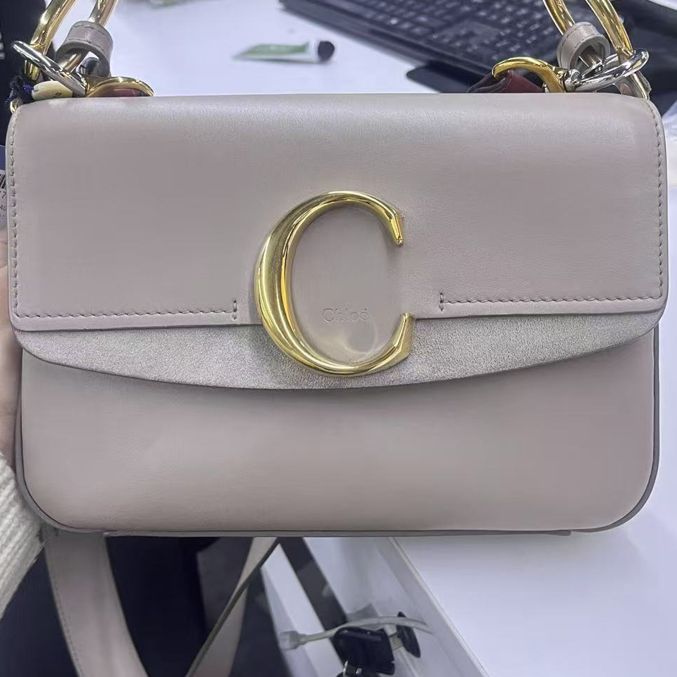 95新 Chloe/蔻依 【周周一口价】CBAG大象灰中号斜挎包BGB500850008