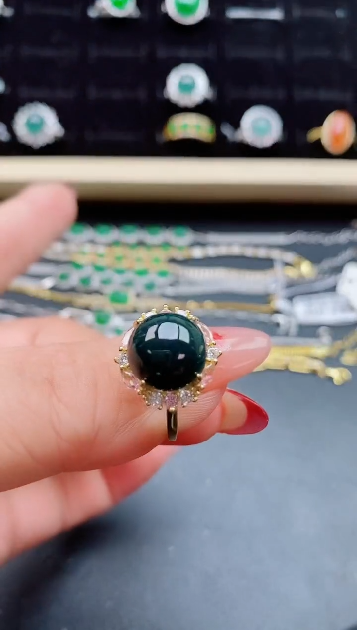 【闪购商品】翡翠戒指银S925镶嵌2131