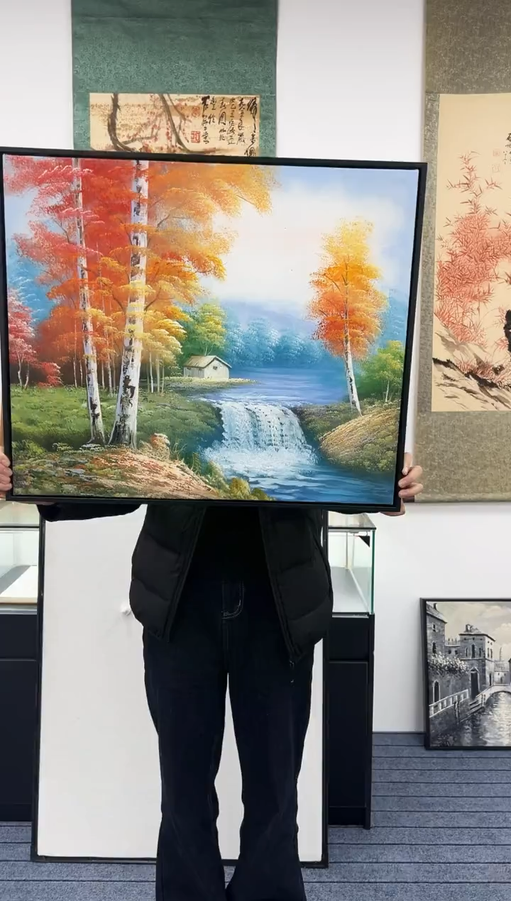 油画油画作品二个平尺