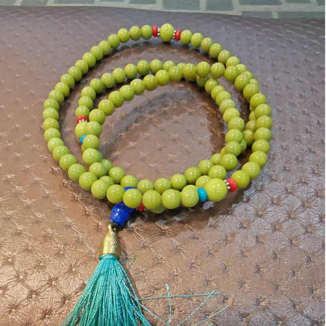 高端精美108粒项链多样性随机发一 岫玉