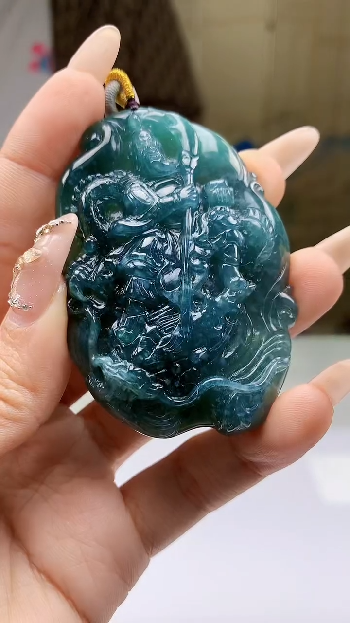 【闪购商品】定制翡翠未镶嵌4812ty-毛货挂件60