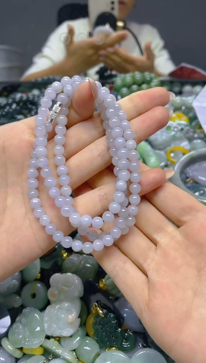 翡翠未镶嵌颈饰5MM/G/翡翠A货,1件也是批发价