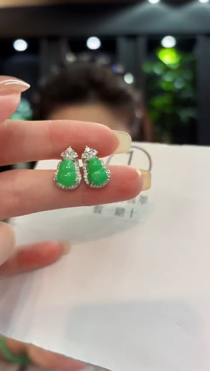 未镶嵌翡翠耳饰 缅料A货/支持复检/一件