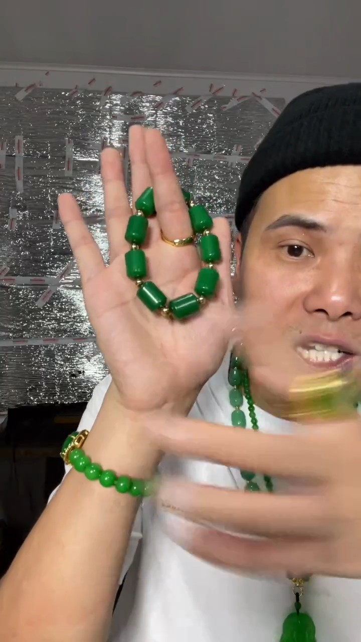 翡翠戒指未镶嵌【小伍珠宝】高端缅料桶珠手串