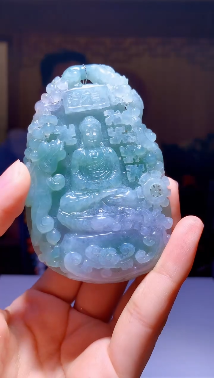 定制翡翠未镶嵌1004hm-毛货挂件(赠珠链）24