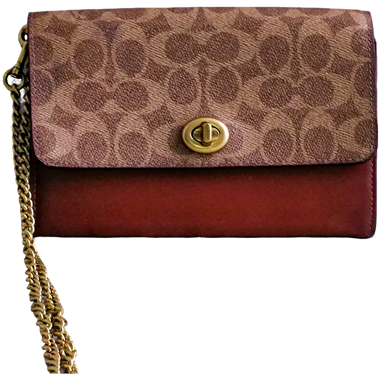 95新 COACH/蔻驰 Coach 棕老花单肩包 072006