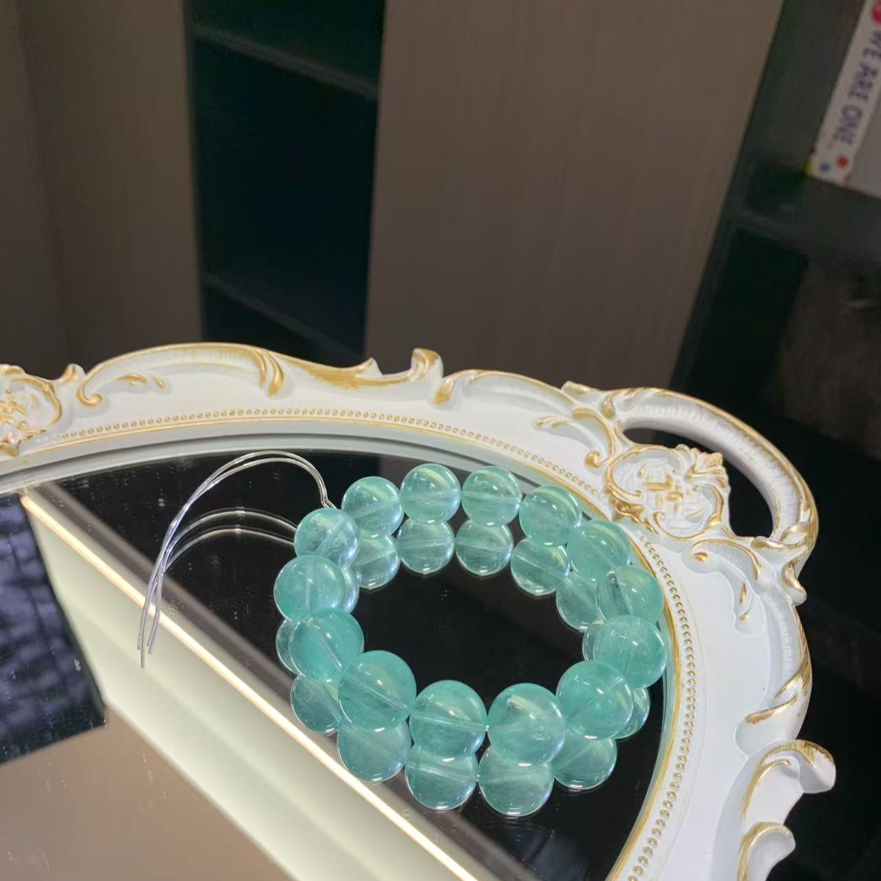 拉丝冰川薄荷绿萤石萤石女款氛围感手串（多样性发其一）