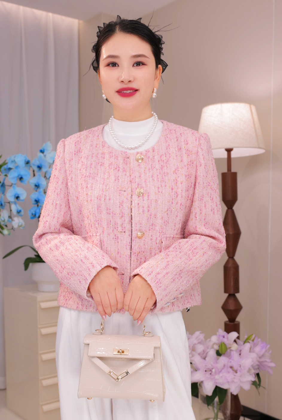 【CY】樱绒鎏金-秋季爆款法式气质感减龄设计师 澳毛小香风外套