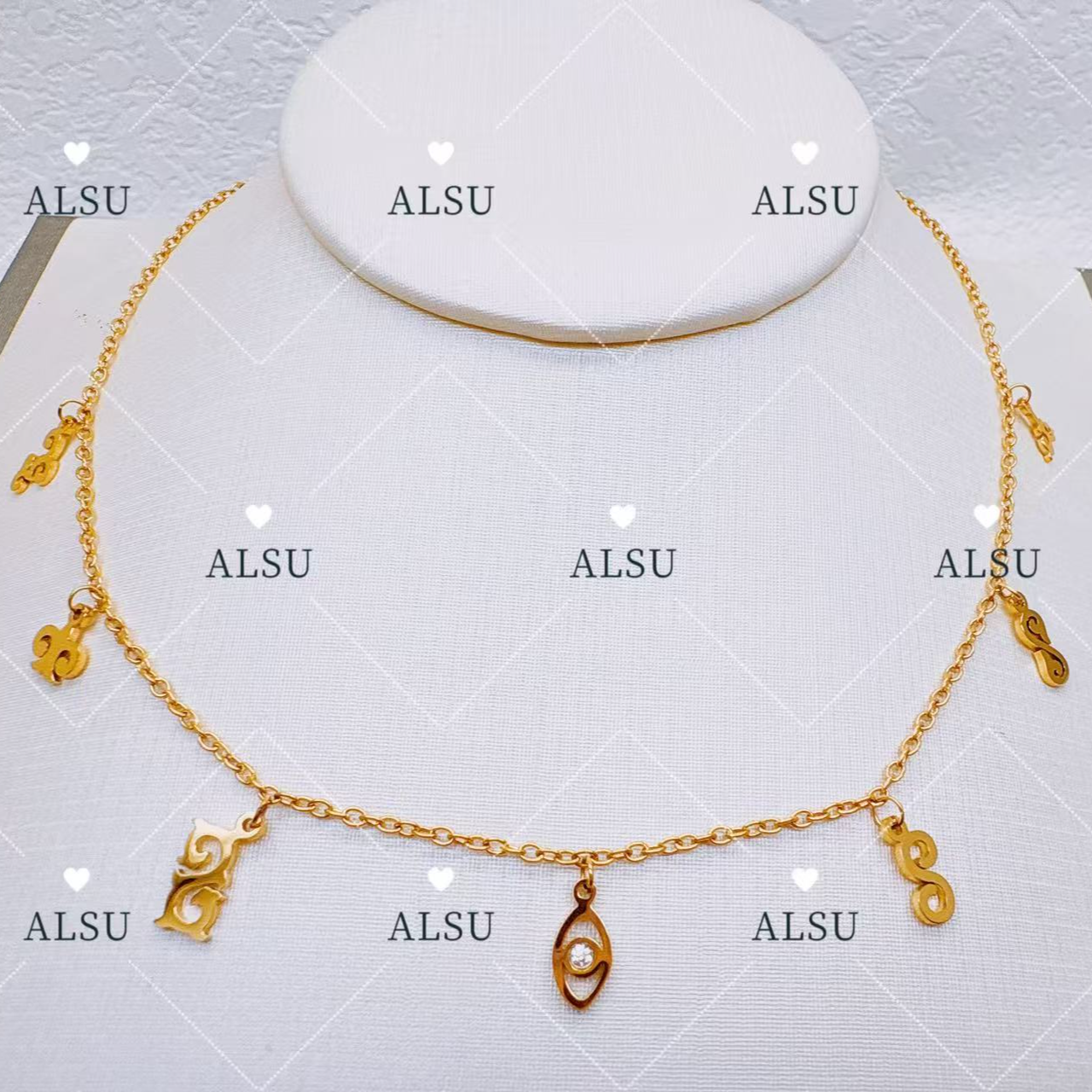 合金项链 ALSU原创经典民族风设计师多元素锁骨链轻奢长度可调节