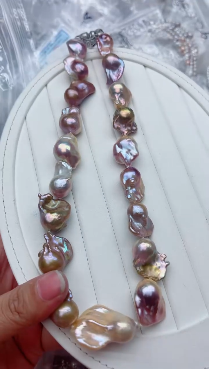 套链未镶嵌淡水珍珠，非无暇