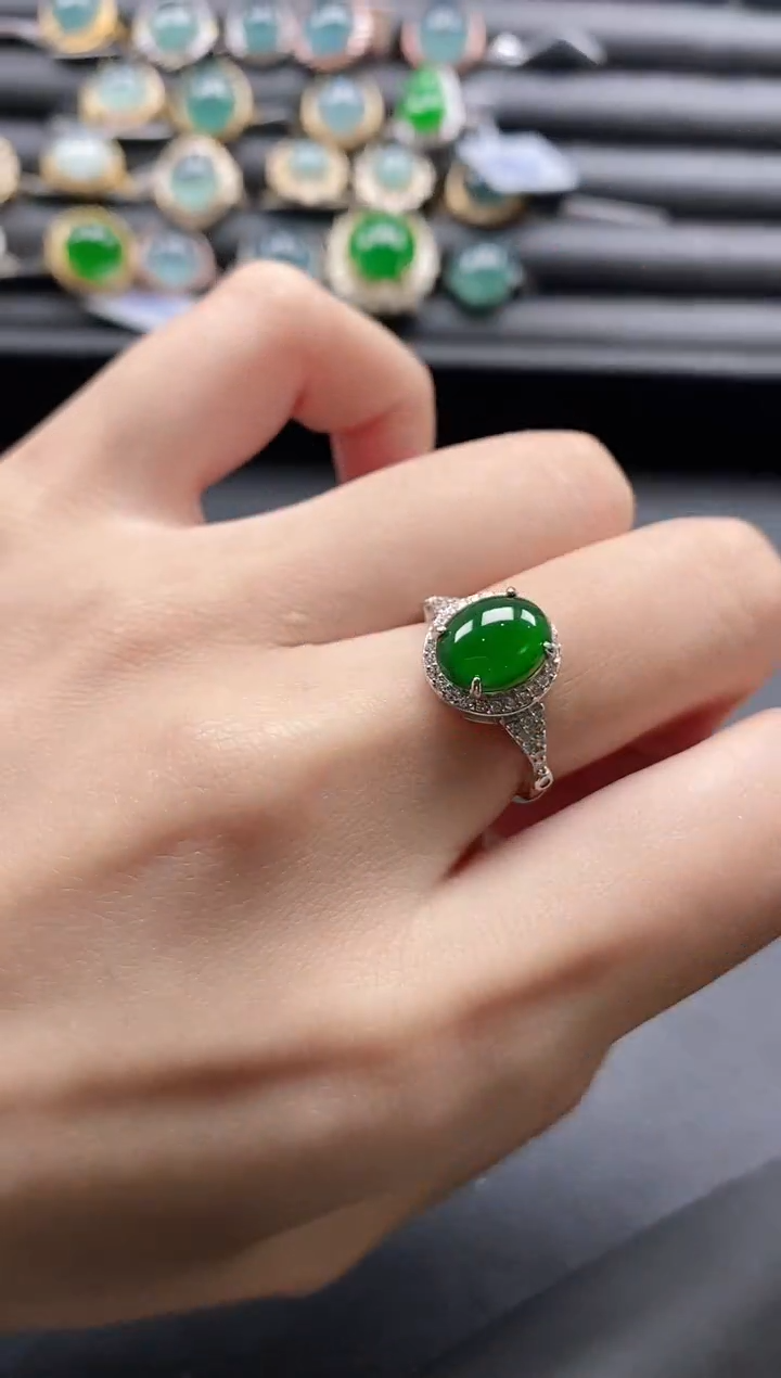 【闪购商品】翡翠戒指银S925镶嵌1111