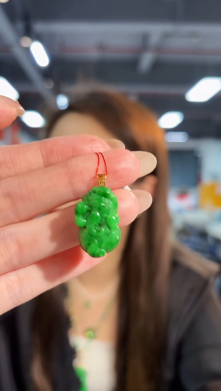 【闪购商品】翡翠颈饰18K金镶嵌缅料A货/支持复检/一件