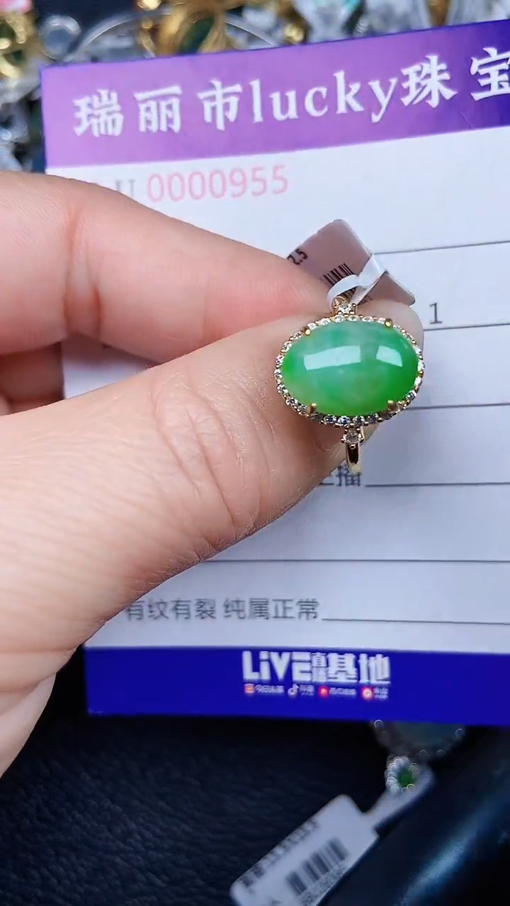 颈饰银S925镶嵌翡翠0955