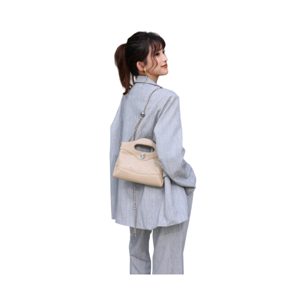 【云云甄选】J-8424-卡其-23*3.5*16轻奢时尚女士新款单肩斜挎包