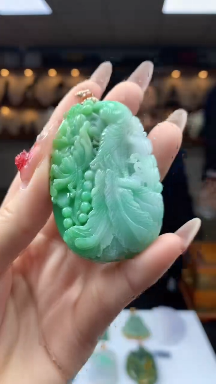 【闪购商品】定制翡翠未镶嵌1087ry-毛货挂件29