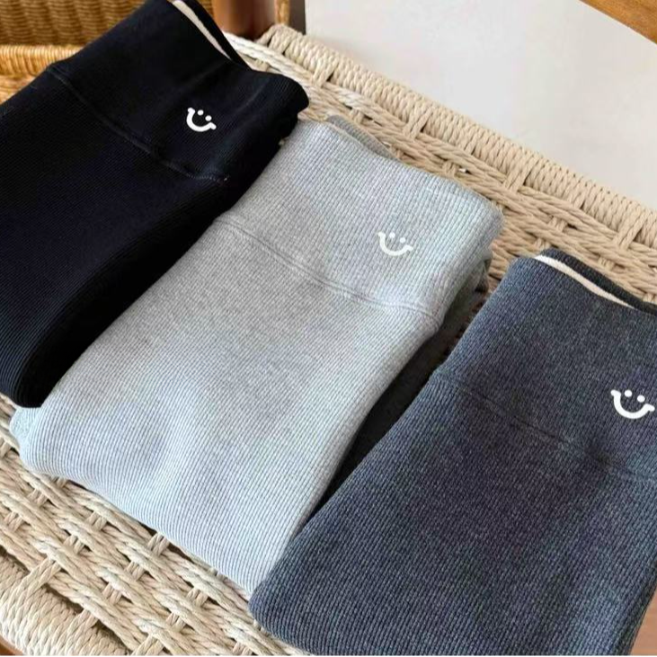 棉小九 儿童笑脸加厚一体绒打底裤（中童）79613