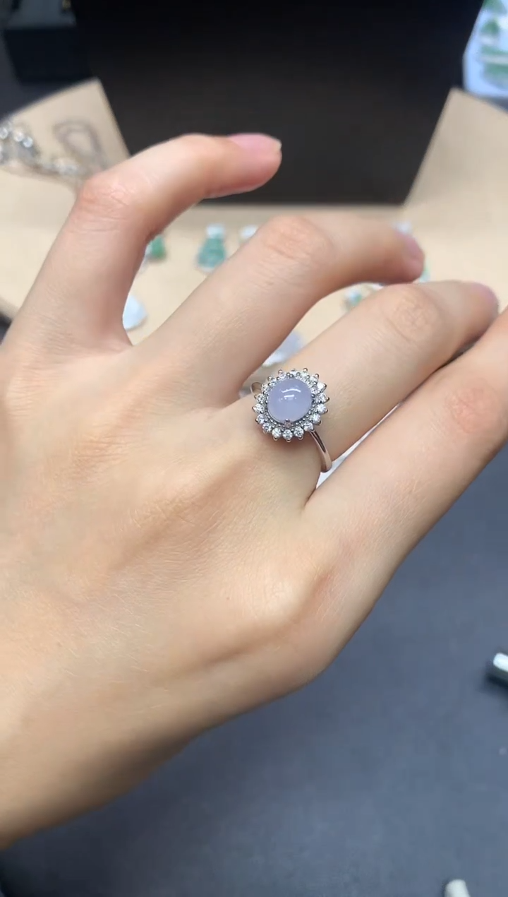 【闪购商品】翡翠戒指银S925镶嵌蛋面【无服务费】