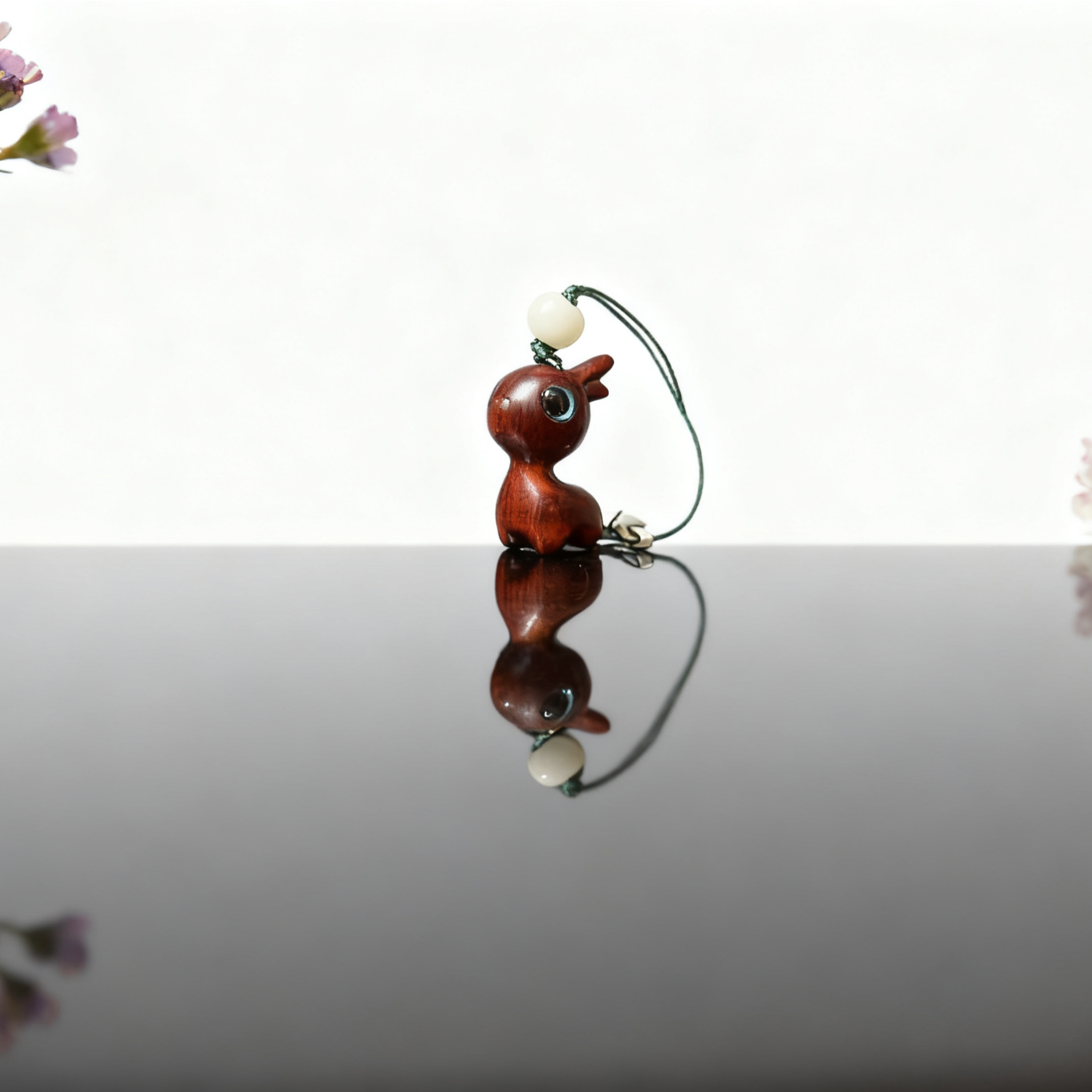 紫光檀一路相伴小鹿挂件273【无礼盒】