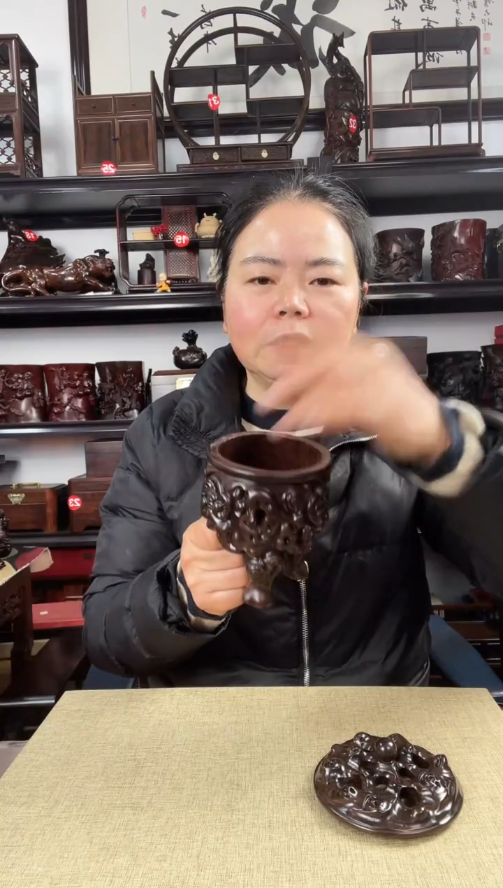 木三角香炉老李红木工艺品