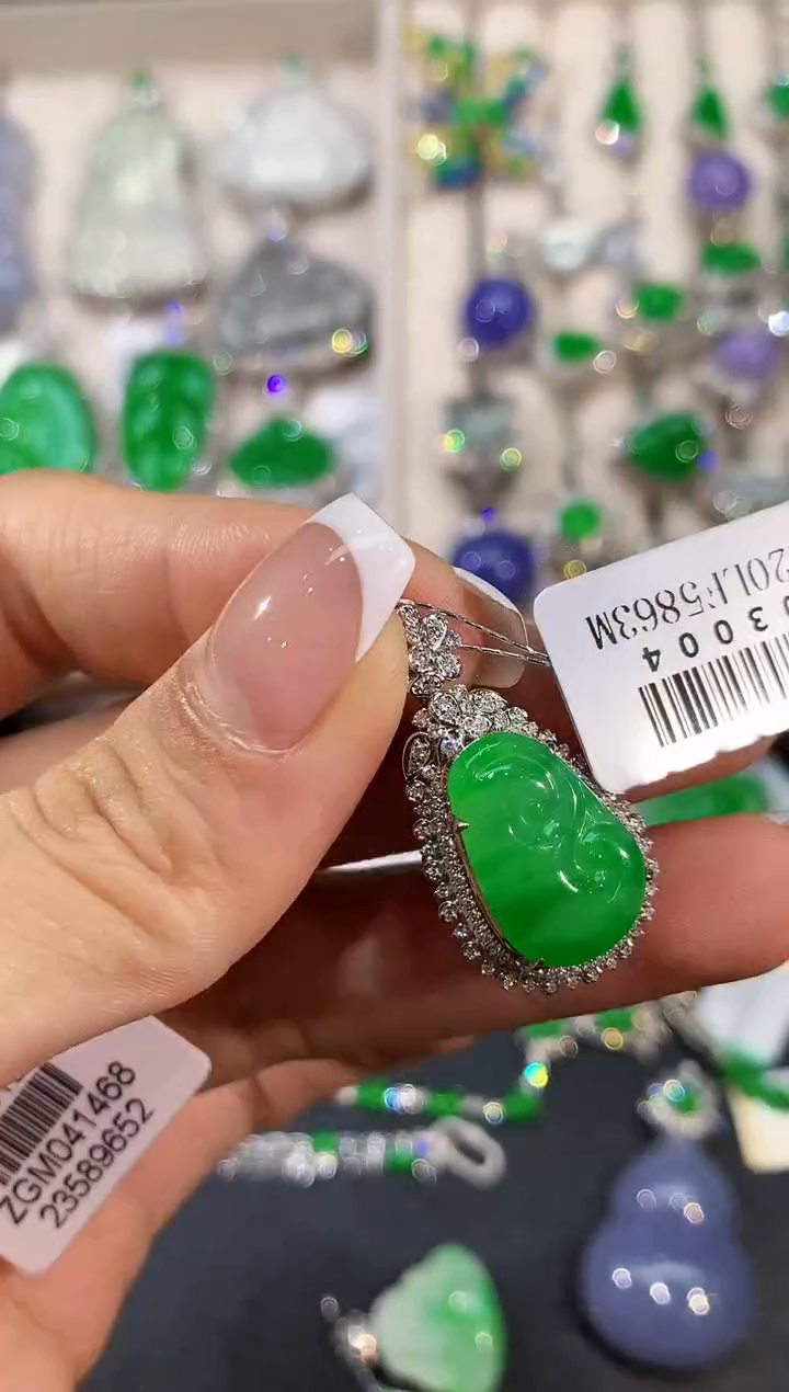 【闪购商品】翡翠18K金镶嵌吊坠(不含链)GM3004