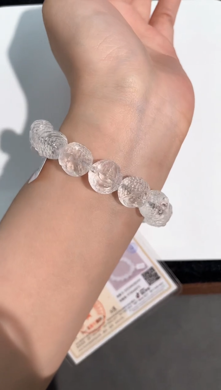 水晶手链未镶嵌44号无相佛单圈13mm设计款