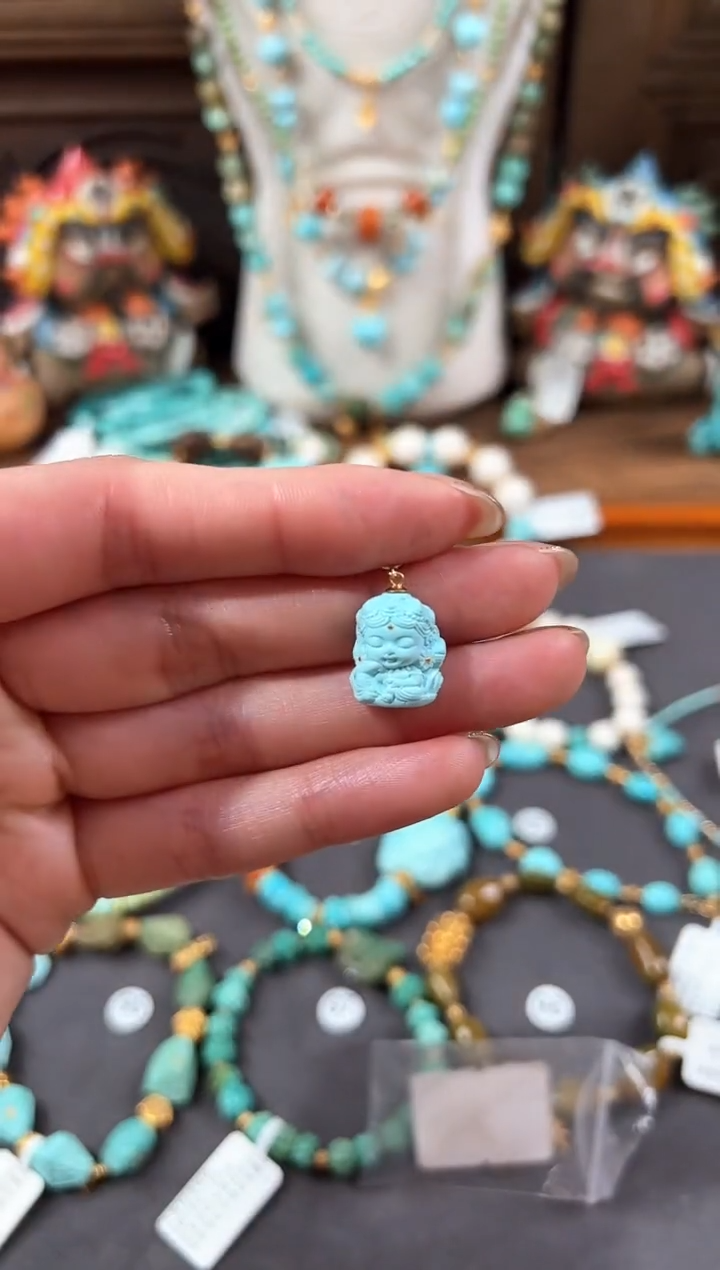 【闪购商品】绿松石提溜18K金镶嵌绿松石提溜