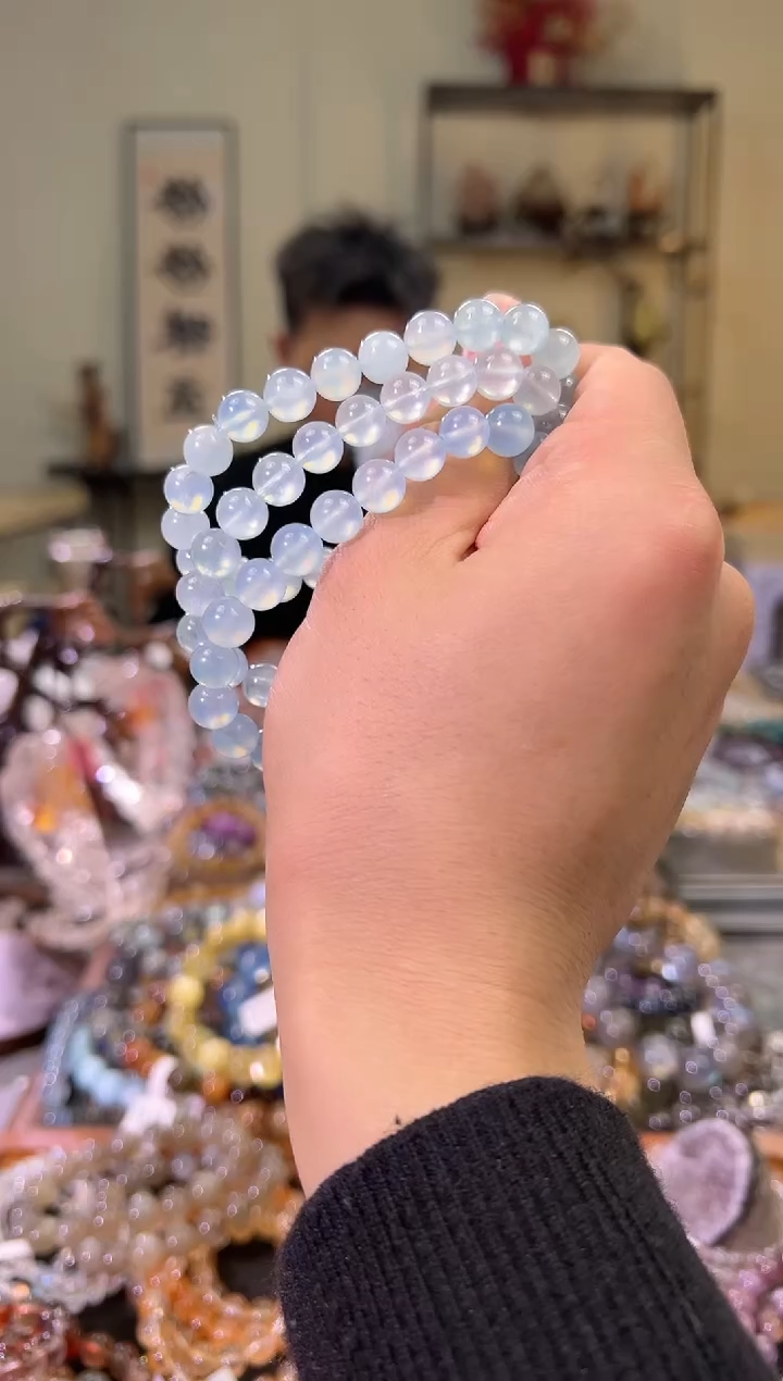 【闪购商品】海蓝宝石手串未镶嵌8±mm海蓝宝手串（多样性发其一）