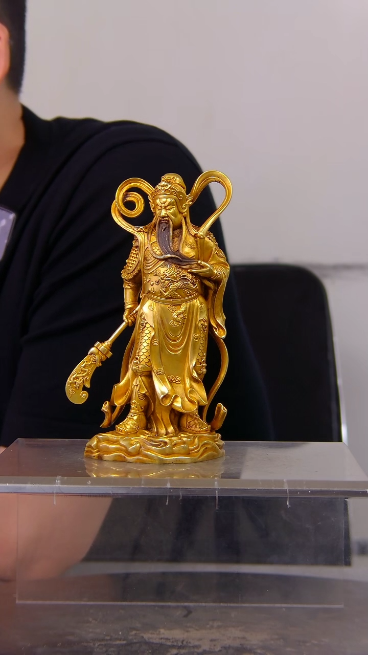 瓷片山水紫铜鎏 金造像结缘11111111