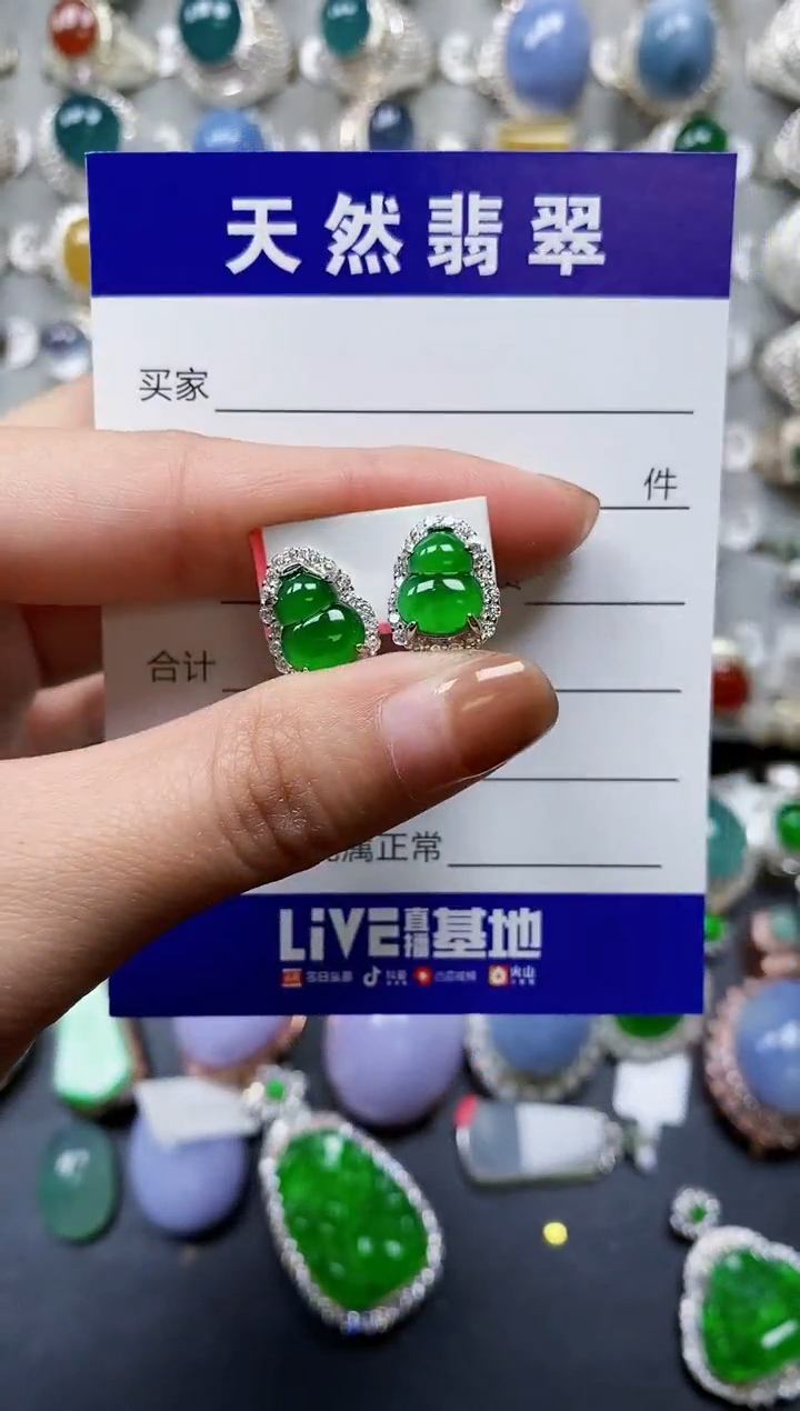 【闪购商品】翡翠耳饰银S925镶嵌0159