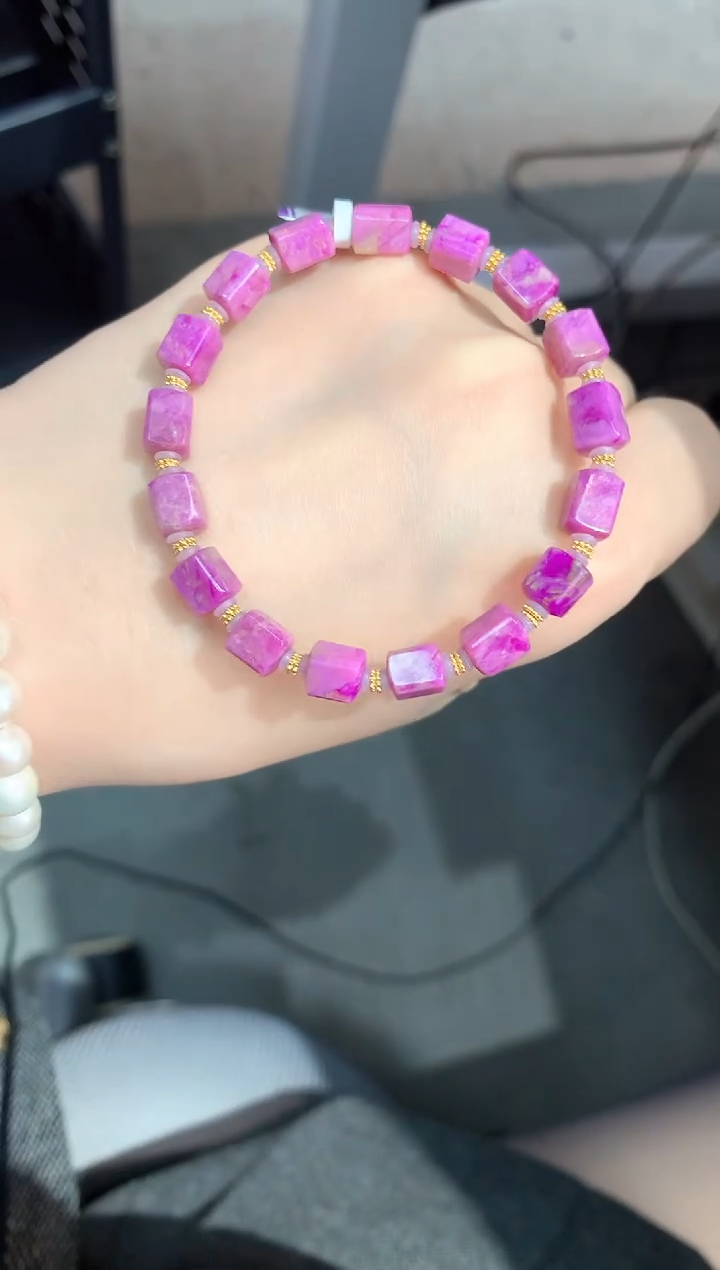 苏纪石（舒俱来）18K金镶嵌.手串