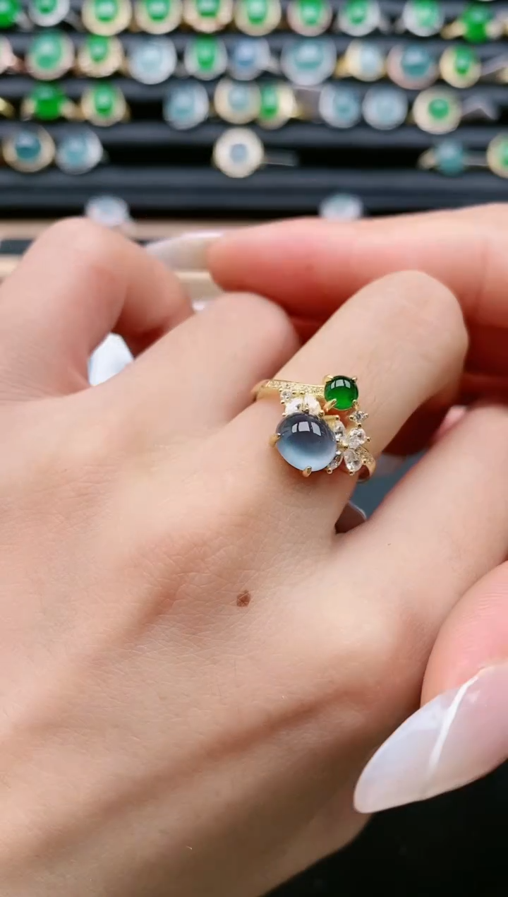 【闪购商品】翡翠戒指银S925镶嵌111111