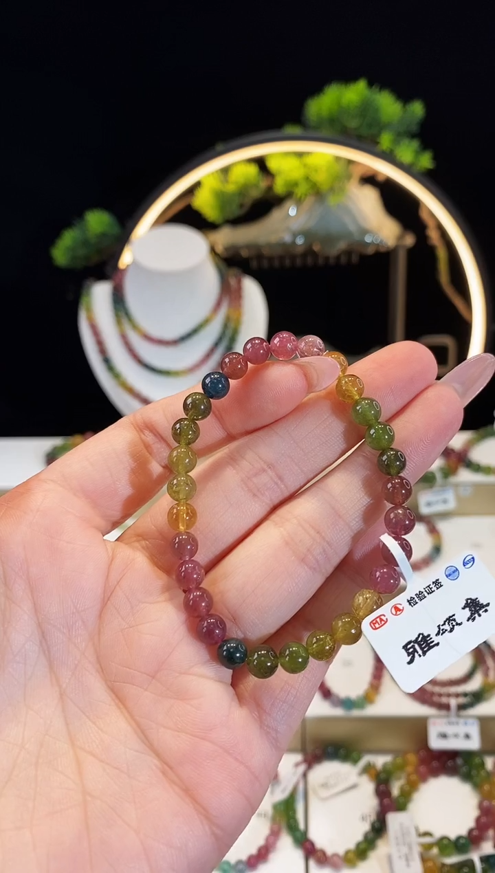 【闪购商品】碧玺手串未镶嵌G2459素圈颜色微差