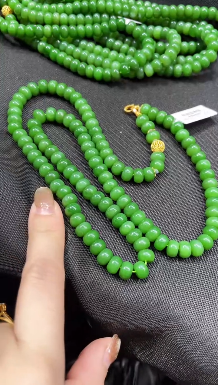 【闪购商品】和田玉毛衣链18K金镶嵌多样性发一