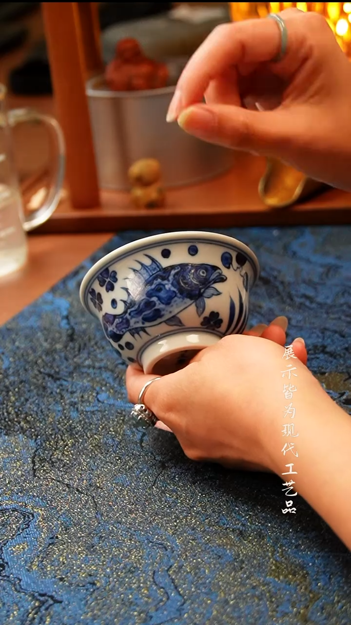 景德镇竹林草堂鱼藻小压手