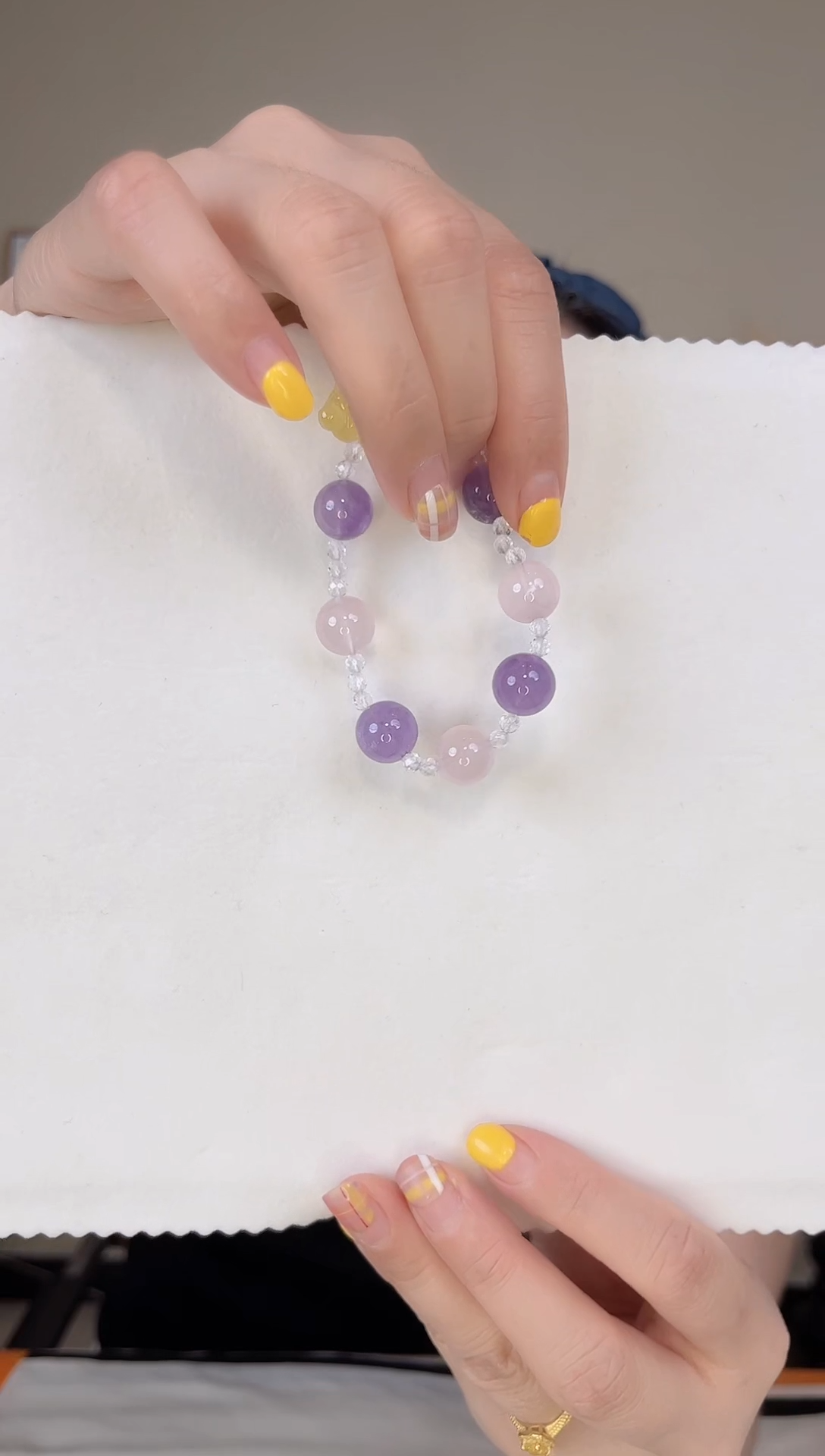 水晶手链未镶嵌紫水晶粉水晶多宝手链