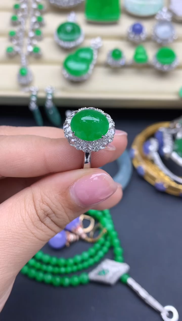 【闪购商品】翡翠戒指18K金镶嵌699-中国好珍宝