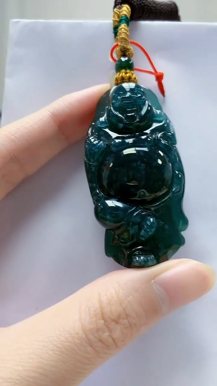 未镶嵌定制翡翠4812zm-毛货挂件佛公34