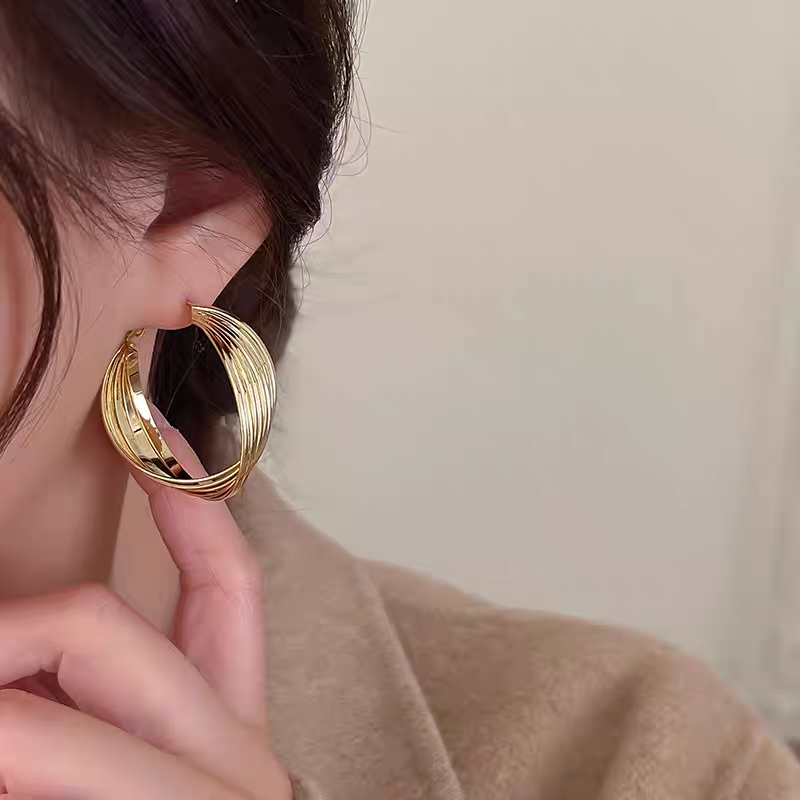 铜合金耳饰 【N40】2025爆款气质轻奢百搭简约精致网红设计师耳环