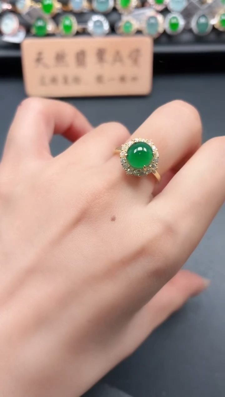 银S925镶嵌戒指翡翠1111