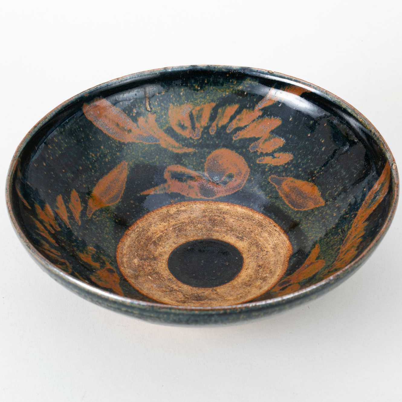 【拍卖】24、~黑釉铁锈鸟花纹碗