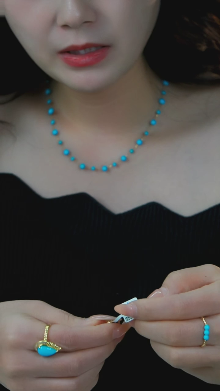 【闪购商品】绿松石项链18K金镶嵌发货一件