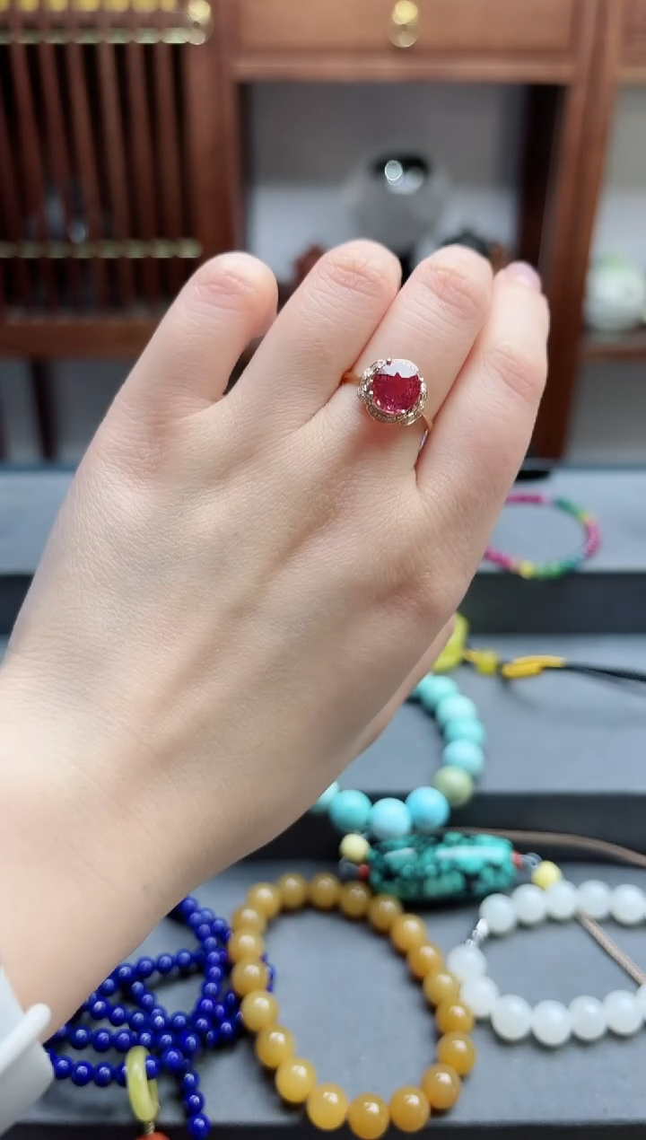 【闪购商品】碧玺戒指18K金镶嵌18k金碧玺戒指XC