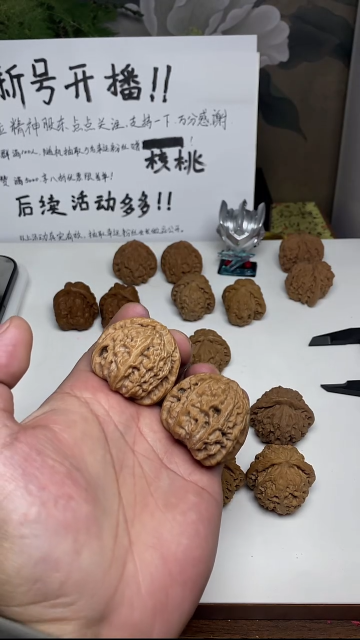 把件核桃41尺白狮子全品无修