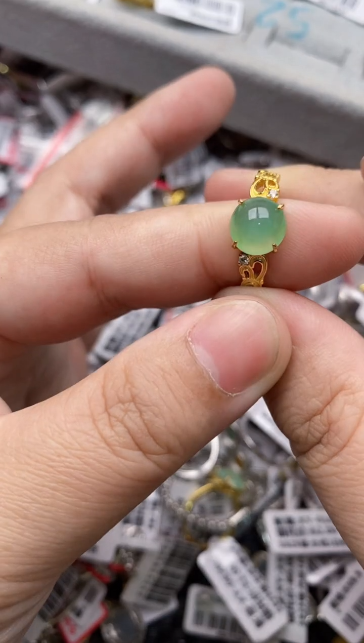 【闪购商品】翡翠戒指银S925镶嵌88888---4