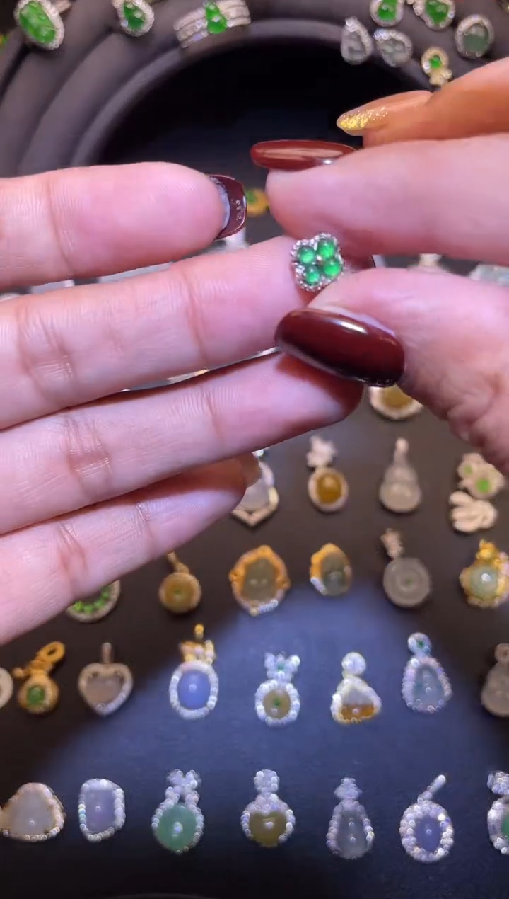 吊坠(不含链)银S925镶嵌翡翠1